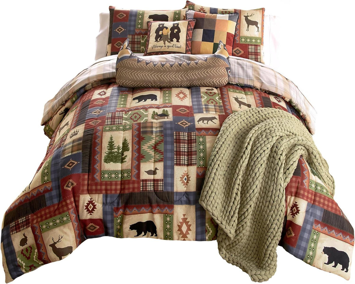 Donna Sharp King Bedding Set - 3 Piece - Forest Grove Lodge Comforter Set with King Comforter and Two King Pillow Shams - Machine Washable