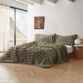 Byourbed Snowball Chunky Bunny - Coma Inducer® Oversized Queen Comforter - Olive Earth