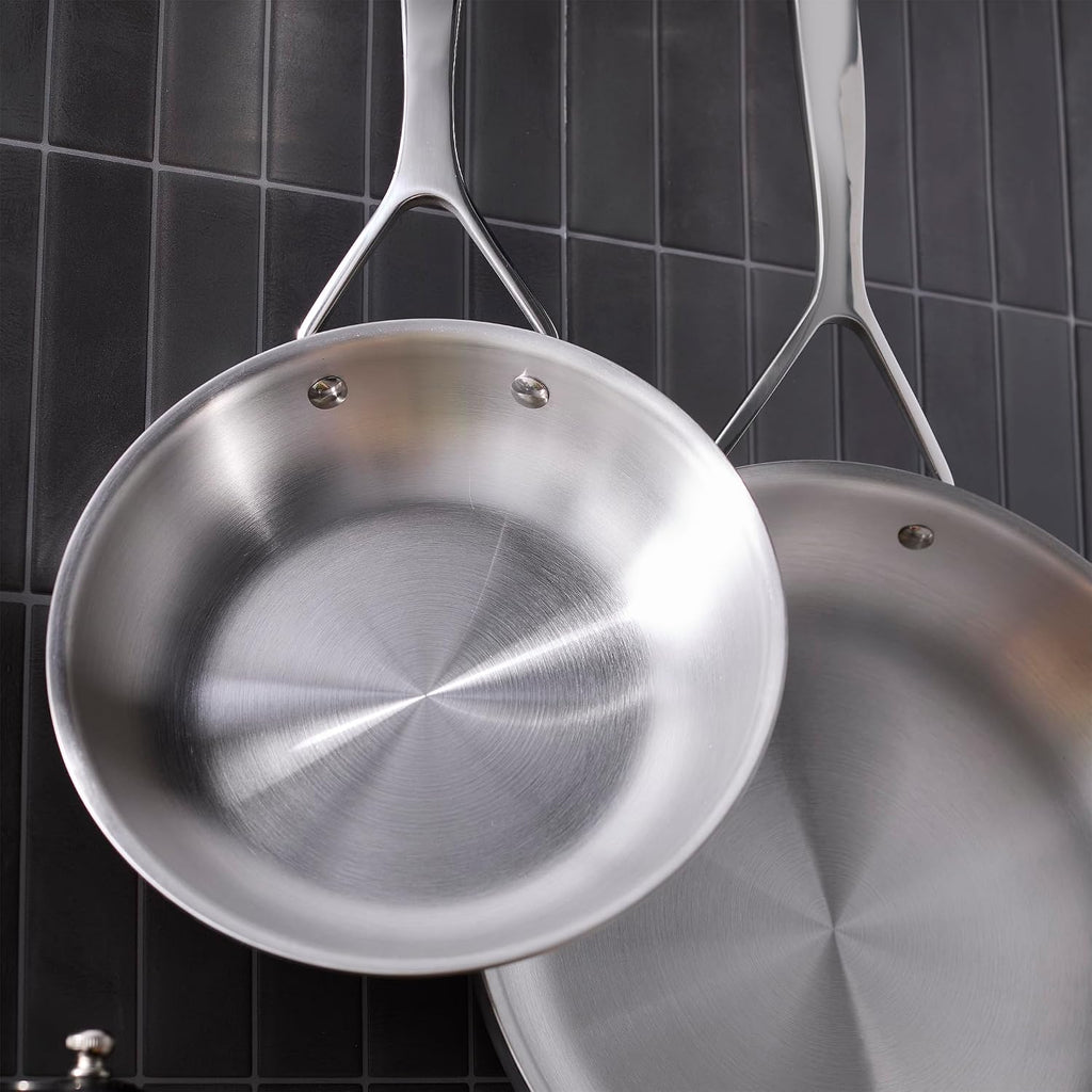 Demeyere Essential 5-ply 2-pc Stainless Steel Fry Pan Set, 8' and 11', Compatible on all Stovetops, Made in Belgium