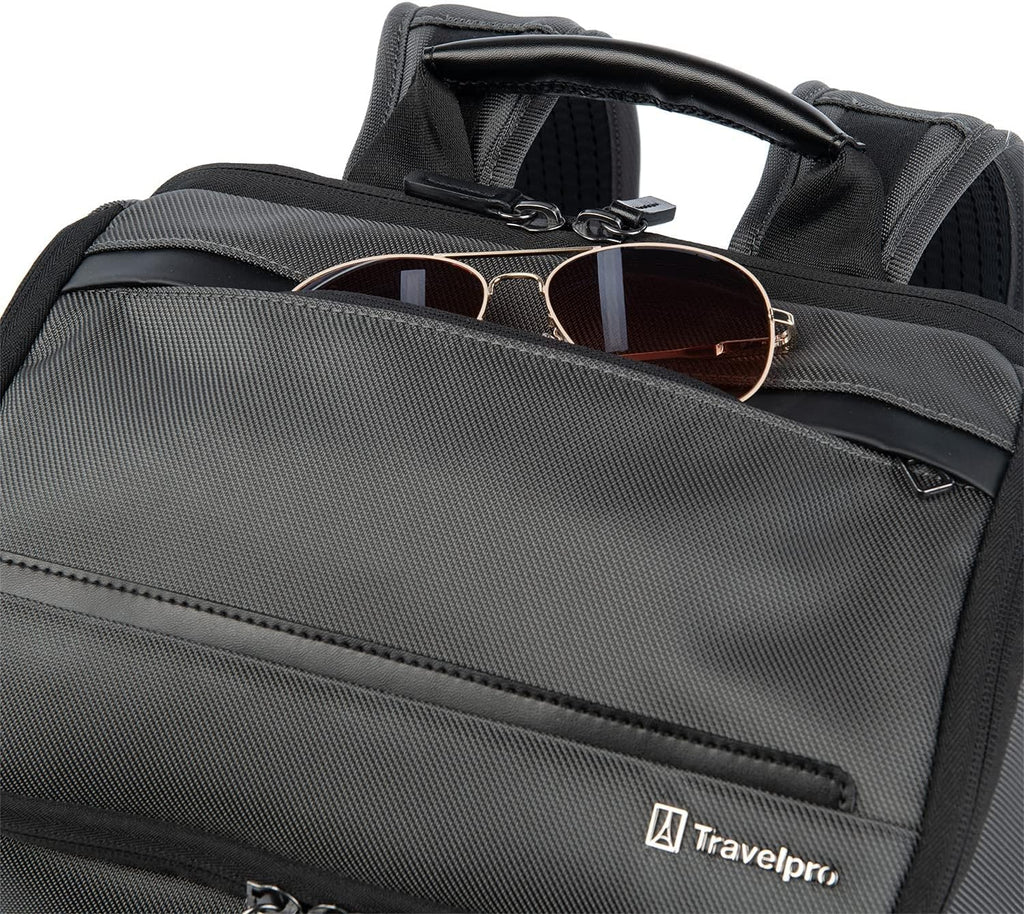 Travelpro Crew Executive Choice 3 Medium Top Load Backpack fits up to 15.6 Laptops and Tablets, USB A and C Ports, Men and Women, Titanium Grey