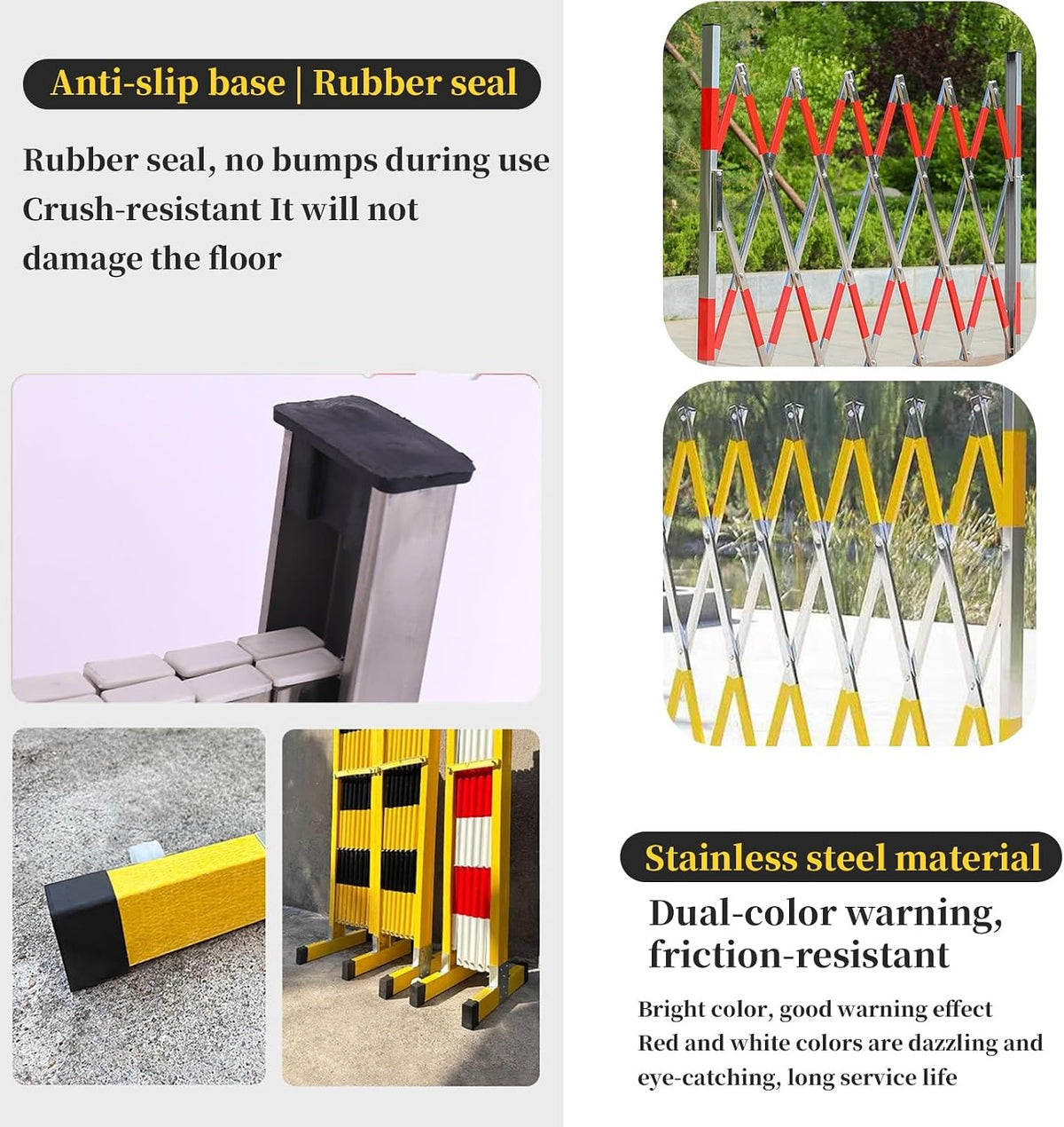 Retractable Stainless Steel Expandable Traffic Barrier with Universal Wheels - Mobile Industrial Fence & Flexible Safety Gate for Outdoor Safety Solutions