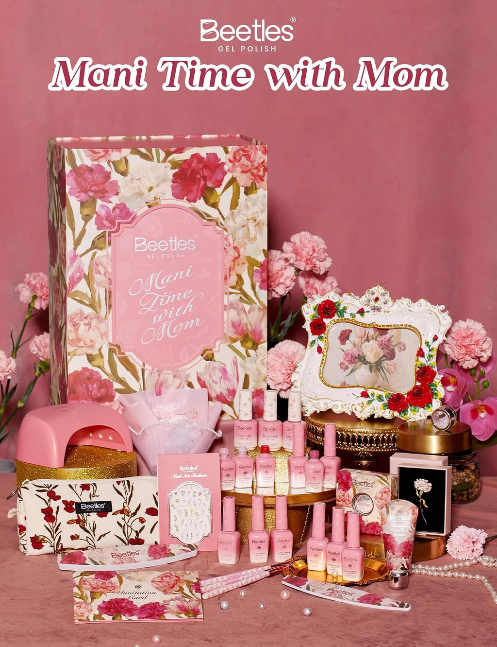 Beetles 12 Colors Summer Gift Box, Purple Pink Red Cat Eye Gel Nail Polish Kit with U V Light, HEMA Free TPO Free Complete Manicure Kit Shea Butter Hand Cream Gift Box for Women
