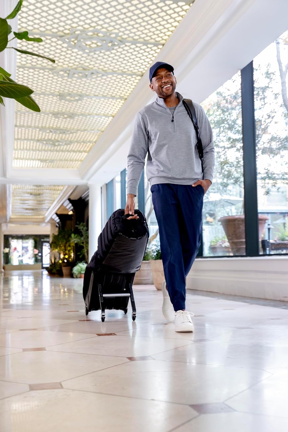 Sun Mountain ClubGlider Meridian Golf Travel Bag, 4-Wheel Rolling Retractable-Leg System, Effortless Travel