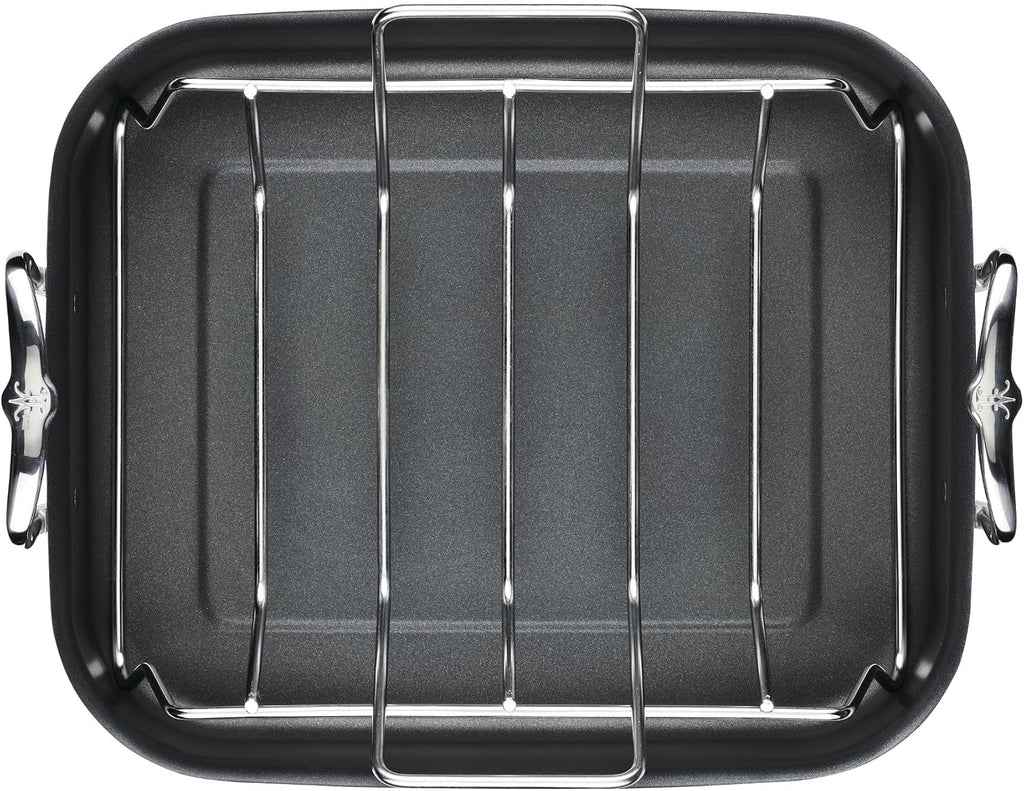 Hestan Provisions – 14.5' Classic Clad Nonstick Roasting Pan with Stainless Steel Rack
