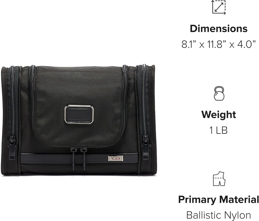 TUMI - Alpha Hanging Travel Kit - Toiletries and Cosmetics Organizer - Travel Essentials Bag with Hooks & Pockets - Black