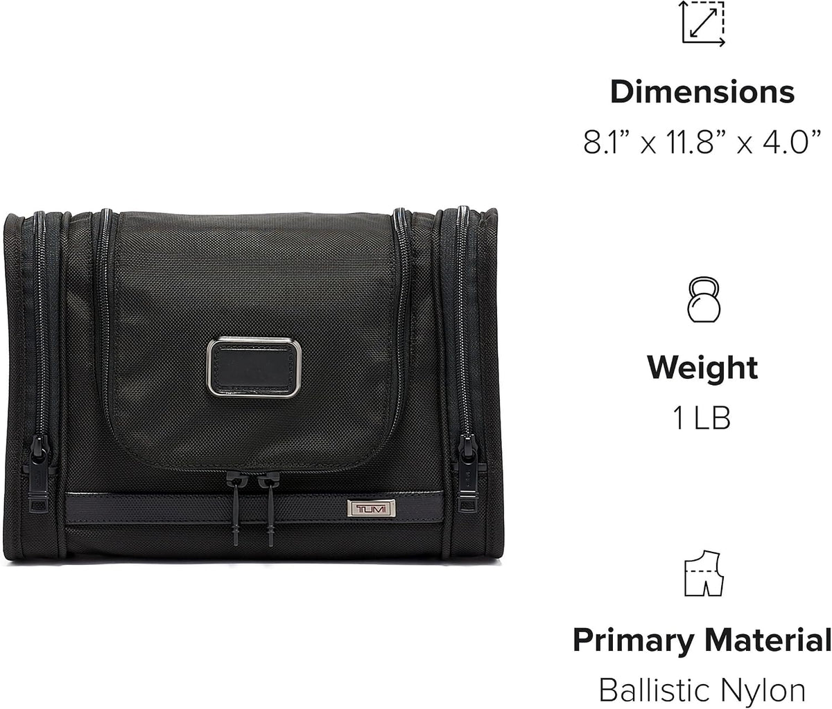TUMI - Alpha Hanging Travel Kit - Toiletries and Cosmetics Organizer - Travel Essentials Bag with Hooks & Pockets - Black