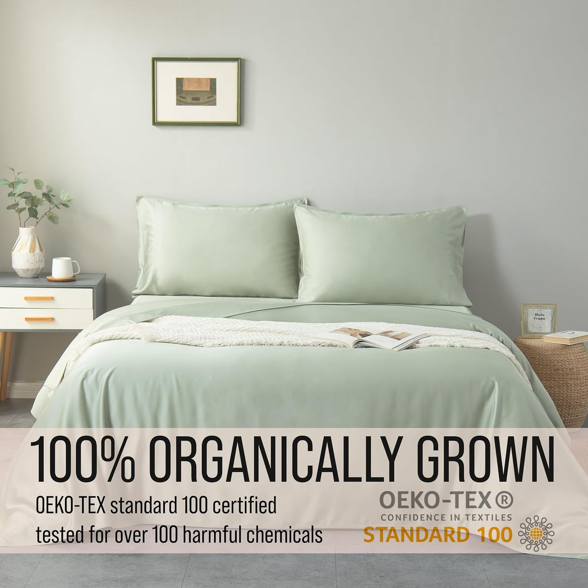 Bella Coterie Luxury Bamboo Viscose King Size Sheet Set | 100% Organically Grown | Ultra Soft | Cooling for Hot Sleepers | 18' Deep Pocket [Sea Glass]