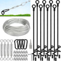 tinnmao 30'' Ground Anchors Kit Heavy Duty, Galvanized Steel Anchors with Cable & Turnbuckle, for Shed, Trailer, Mobile Home, Trampoline, Camping Tent, RV
