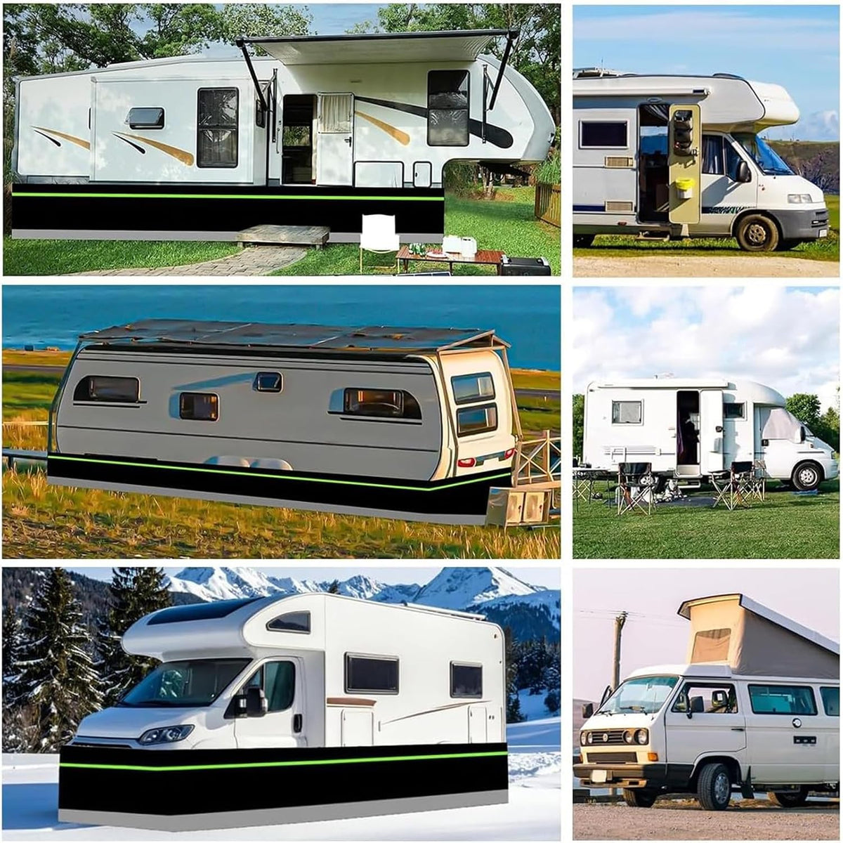 Rv Skirting for Winter with Combination Lock & Gloves, Easy Install Camper Skirting, Camper Winter Skirt, Rv Insulated Skirt Kits Wind and Snow Proof for Travel Trailer 5th 2.6ft High 39ft/12mLength
