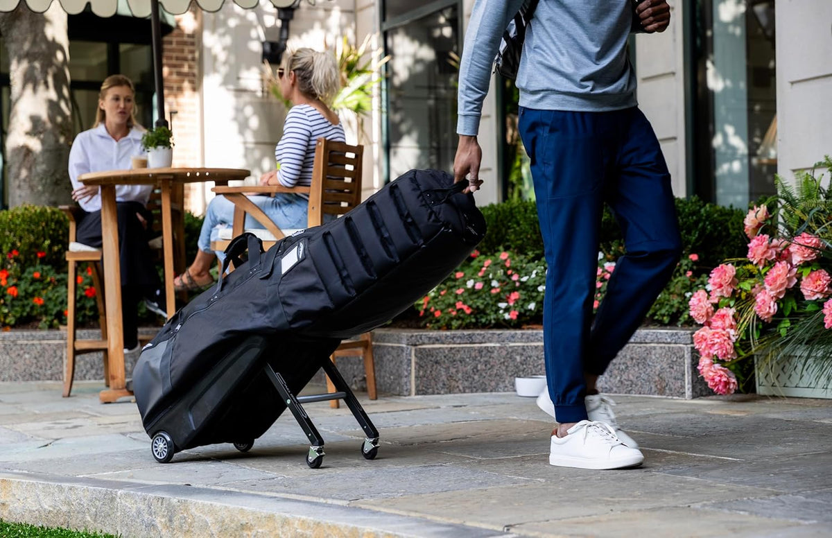 Sun Mountain ClubGlider Journey Golf Travel Bag - 4-Wheel Rolling System, Extendable & Retractable Legs for Easy Transport, Effortless Travel & Maneuverability
