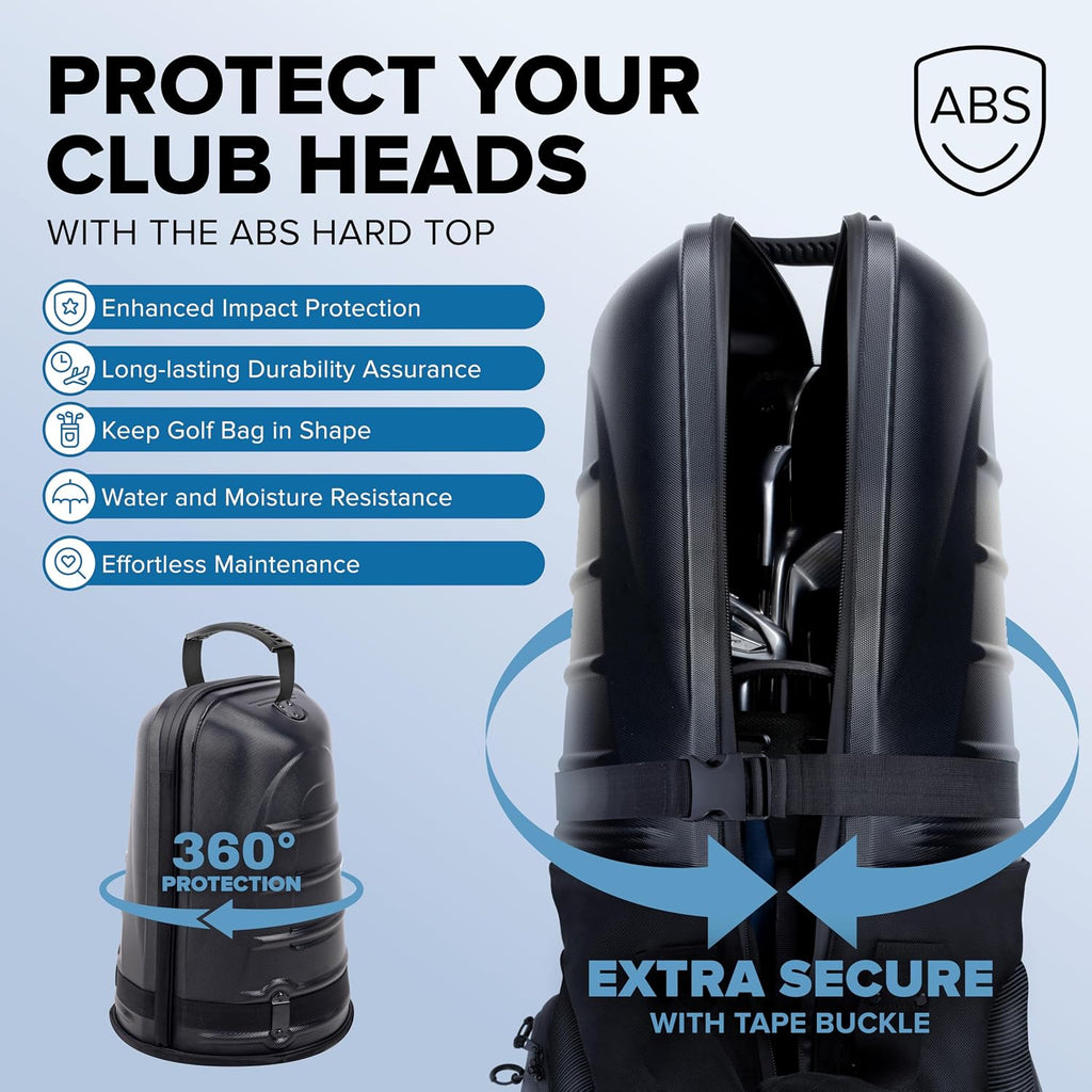 Golf Travel Bag for Airlines: Hard Case Top, Waterproof Zippers, 1680D Oxford Fabric, Built-in TSA Lock, Oversized Tank Wheels, Lightweight – Maximum Club Protection