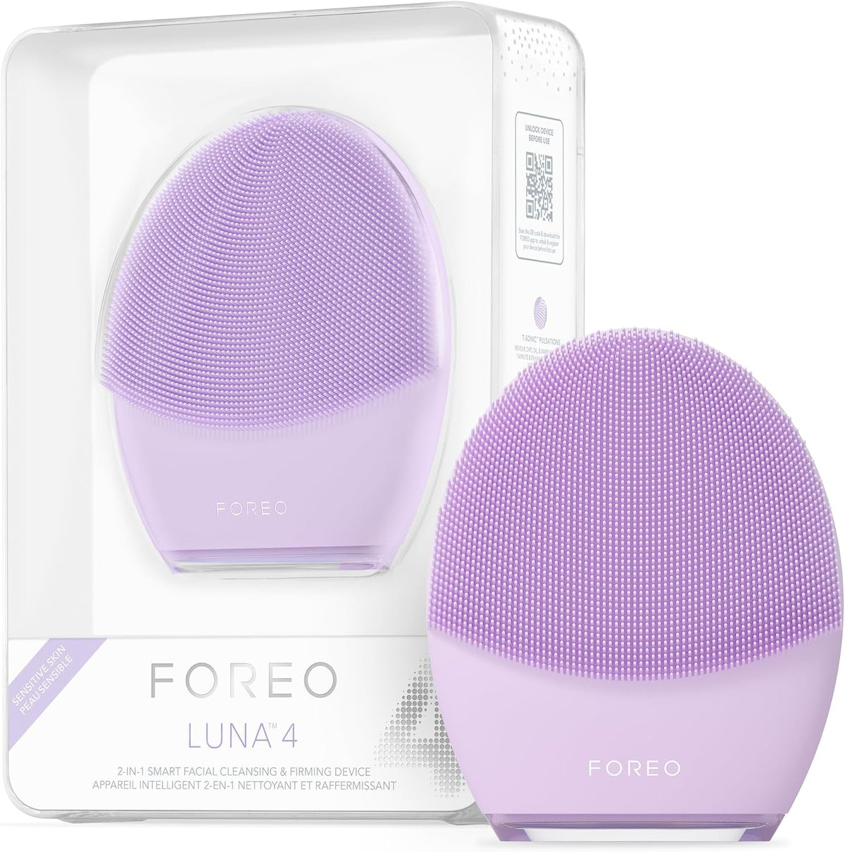 FOREO LUNA 4 Face Cleansing Brush - Firming Face Massager - Anti Aging Care - Enhances Absorption - Simple Skin Care Tools - Sensitive Skin