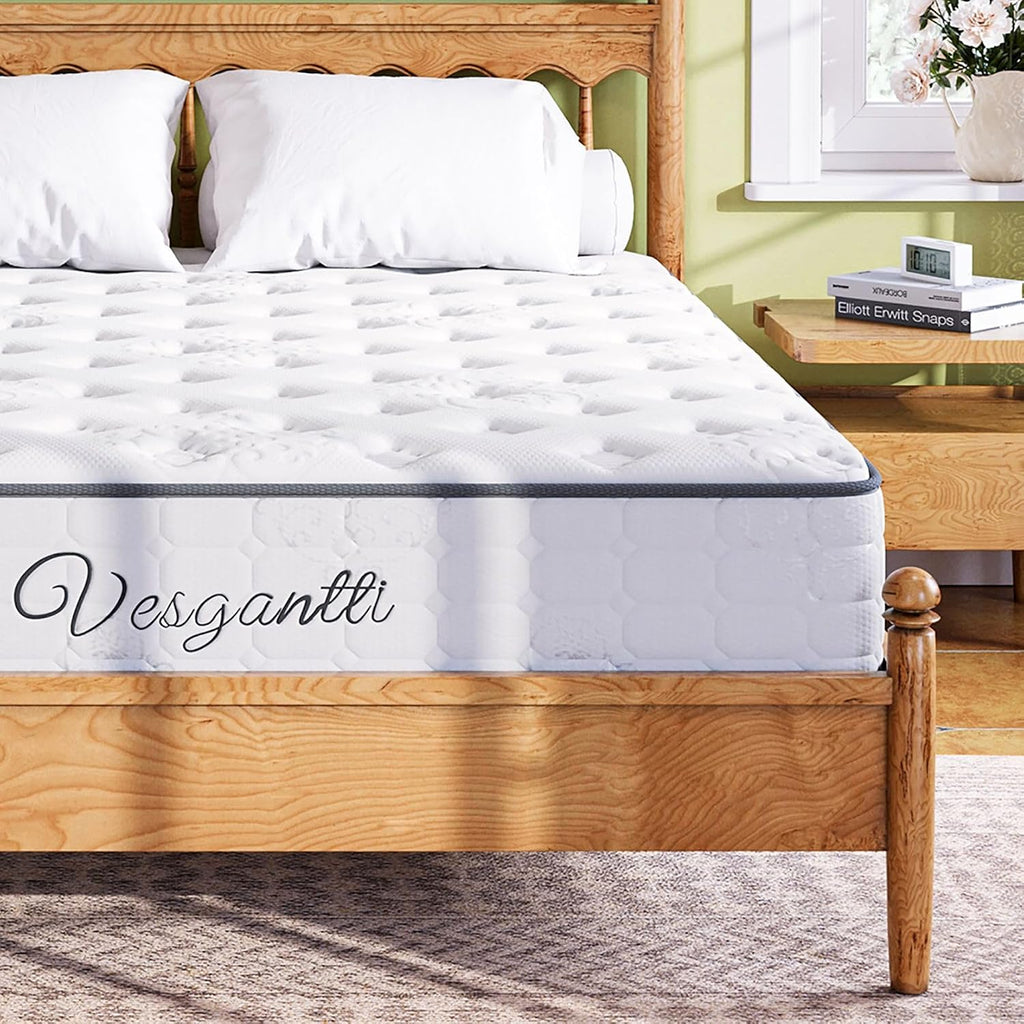 Twin XL Mattress 10 Inch-Hybrid Mattress in a Box-Individual Pocket Springs with Breathable Memory Foam College Dorm Room Essentials-Extra Long Twin Size Bed-Medium Firm Feel for Youth and Kids
