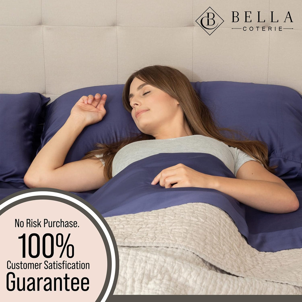 Bella Coterie Luxury Bamboo Viscose King Size Sheet Set | 100% Organically Grown | Ultra Soft | Cooling for Hot Sleepers | 18' Deep Pocket [Twilight Blue]
