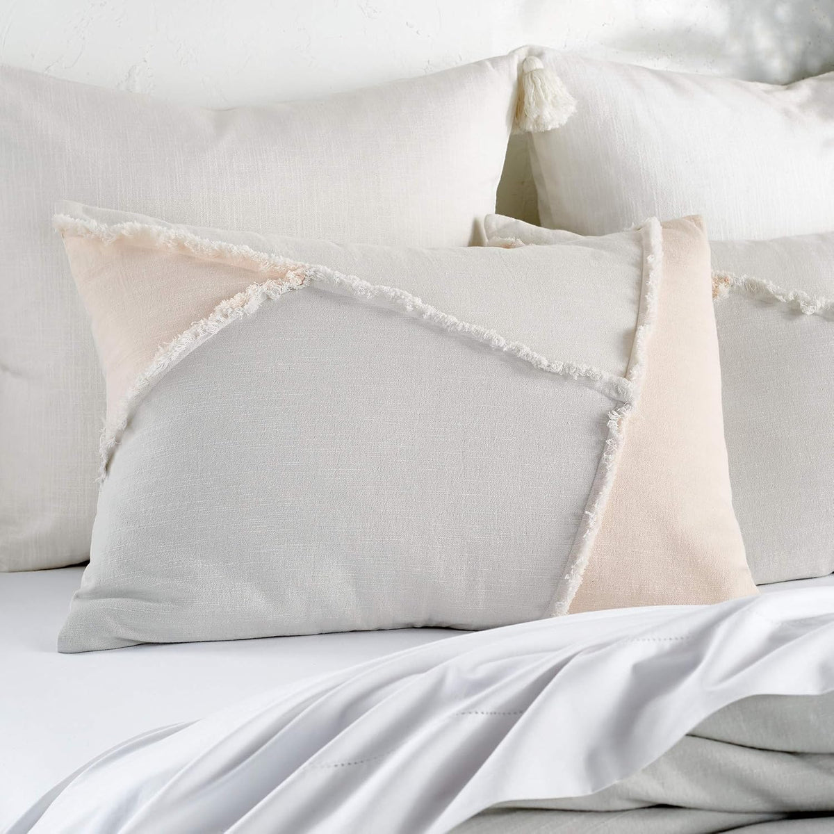 Peri Home 100% Cotton 3-Piece Comforter and Sham Set (Multi Colorblock Fringe, Full/Queen)