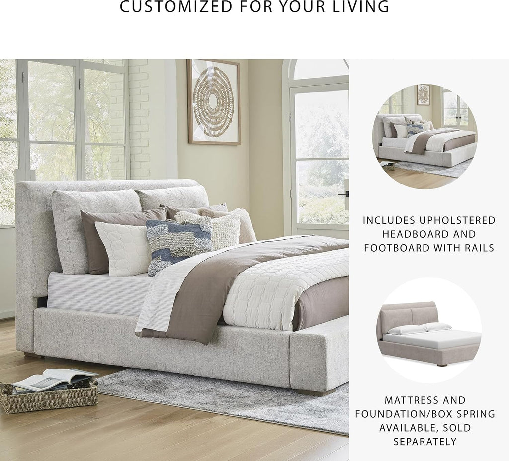 Signature Design by Ashley Cabalynn Casual King Upholstered Bed, Foundation or Box Spring Needed, Beige