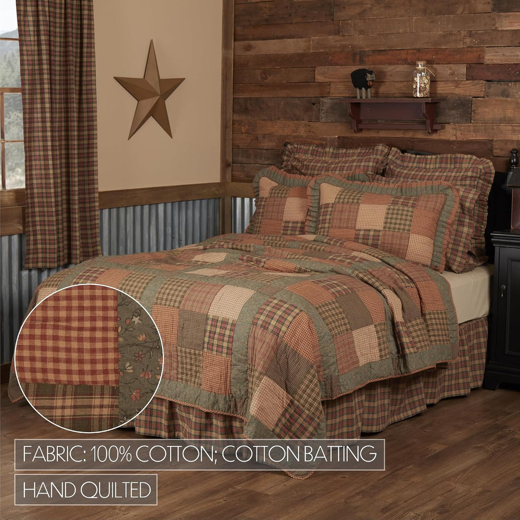 VHC Brands Crosswoods 3 Piece Quilt Set (1 Twin Quilt, 2 Standard Shams)