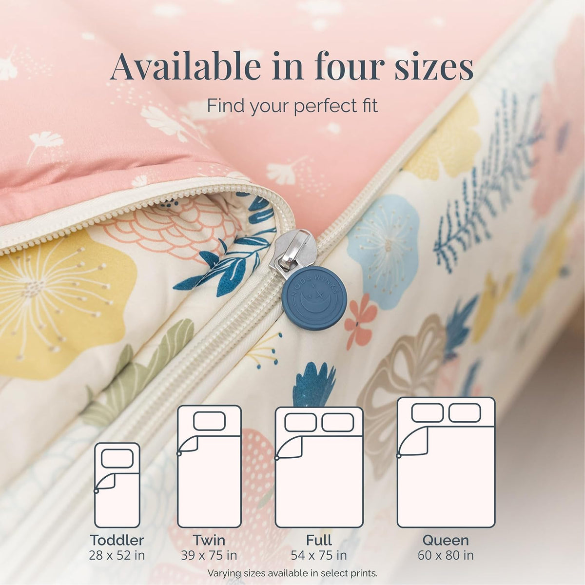 Beddy's Flower Blossoms Durable Zipper Bedding for Kids - Bed in a Bag - Pink Floral Sheets and Comforter - Includes 2 Pillowcases & 2 Shams - Easy to Make & Wash - Queen