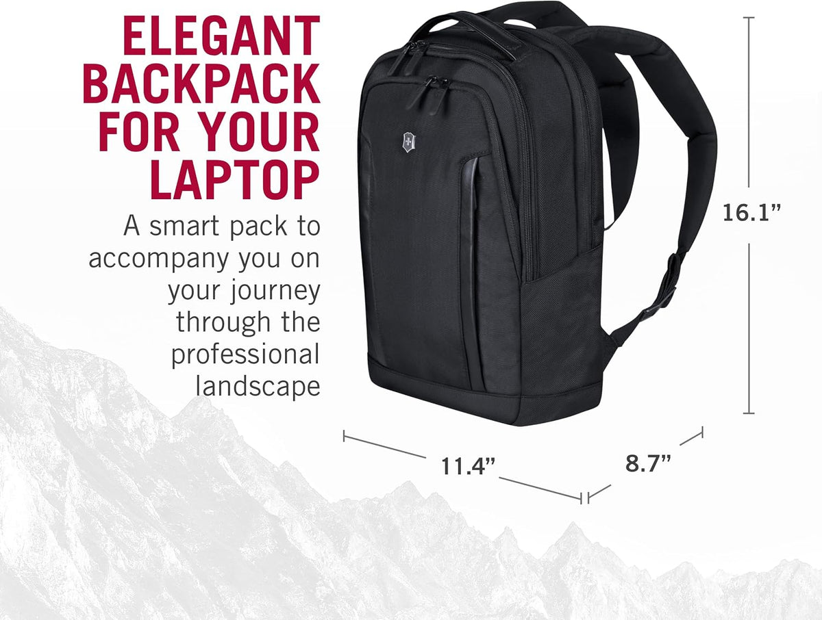 Victorinox Altmont Professional Compact Laptop Backpack - Tablet & Laptop Bag for Travel Accessories - Computer Backpack Includes Sleek Organizer - 16 Liters, Black
