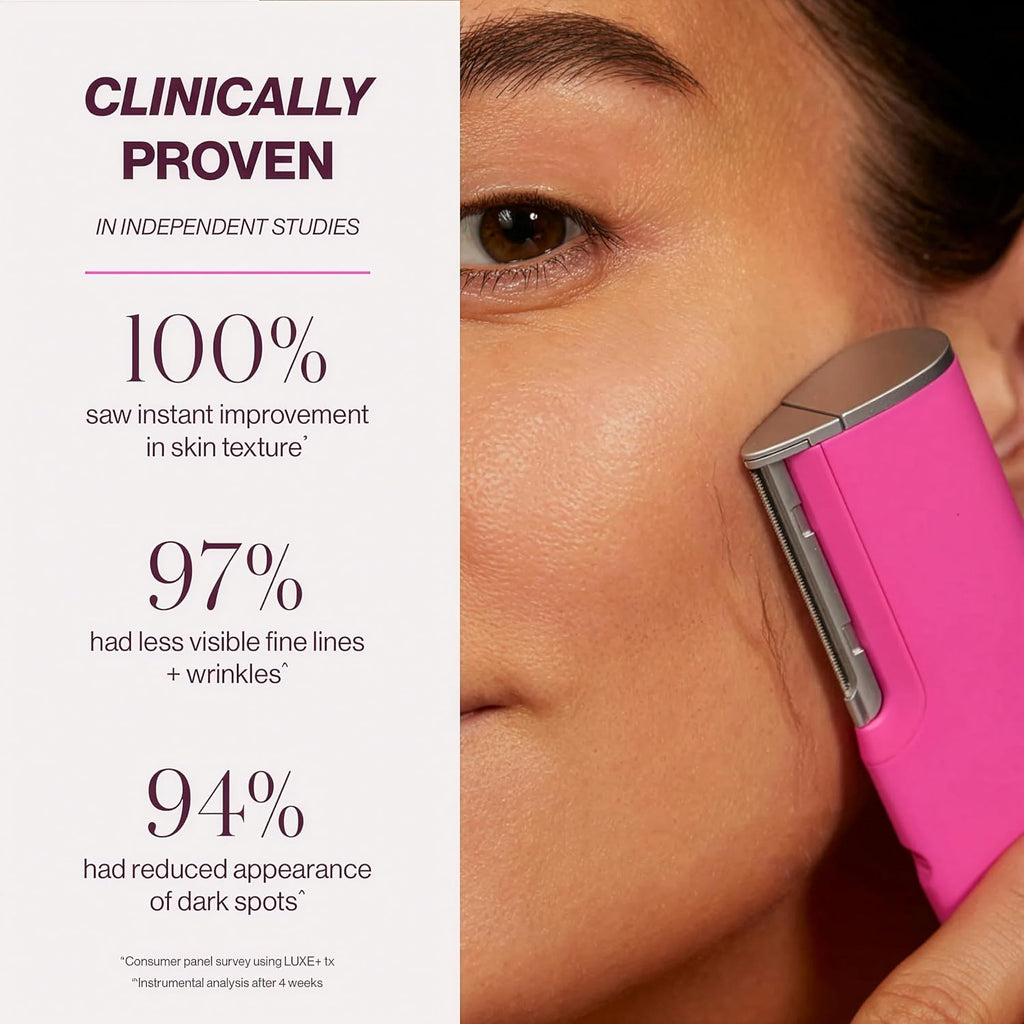 DERMAFLASH LUXE+ Sonic Dermaplaning Tool for Face Peach Fuzz Removal, Anti-Aging and Exfoliation