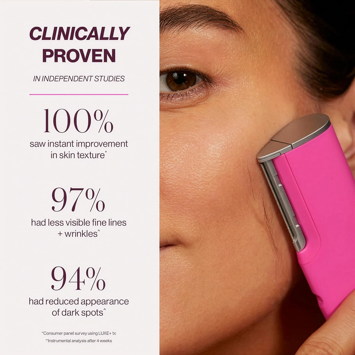 DERMAFLASH LUXE+ Sonic Dermaplaning Tool for Face Peach Fuzz Removal, Anti-Aging and Exfoliation