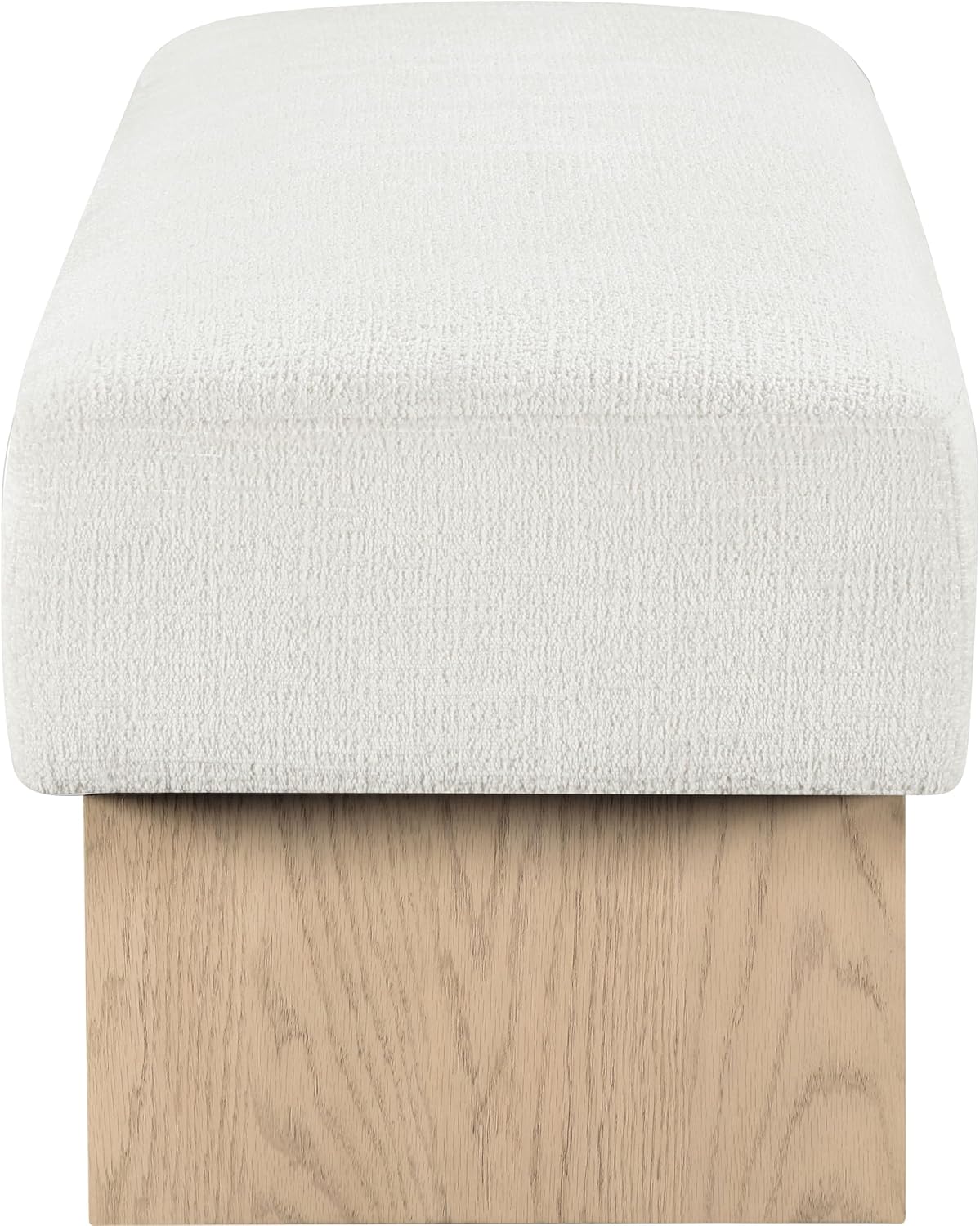 Meridian Furniture Alora Cream Polyester Fabric Bench