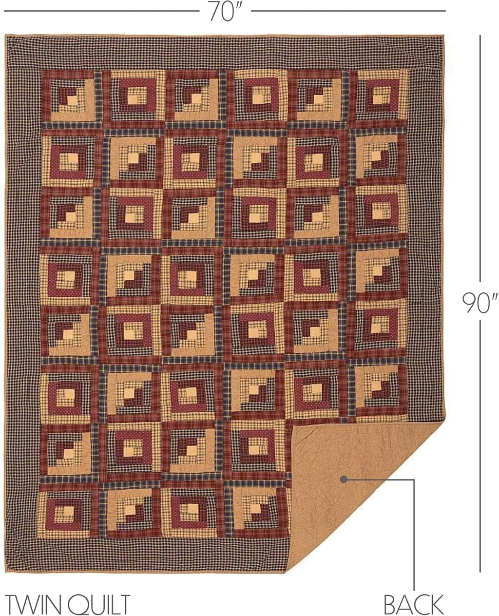 VHC Brands Millsboro 3 Piece Quilt Set (1 Twin Quilt, 2 Standard Shams)