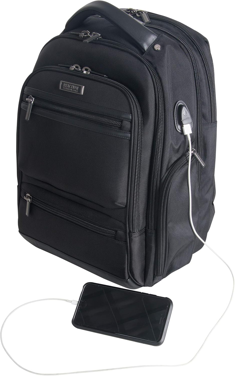 Kenneth Cole Reaction ProTec Travel Business Backpack 17' Laptop Computer TSA Checkpoint-Friendly Bookbag With USB Port, Black