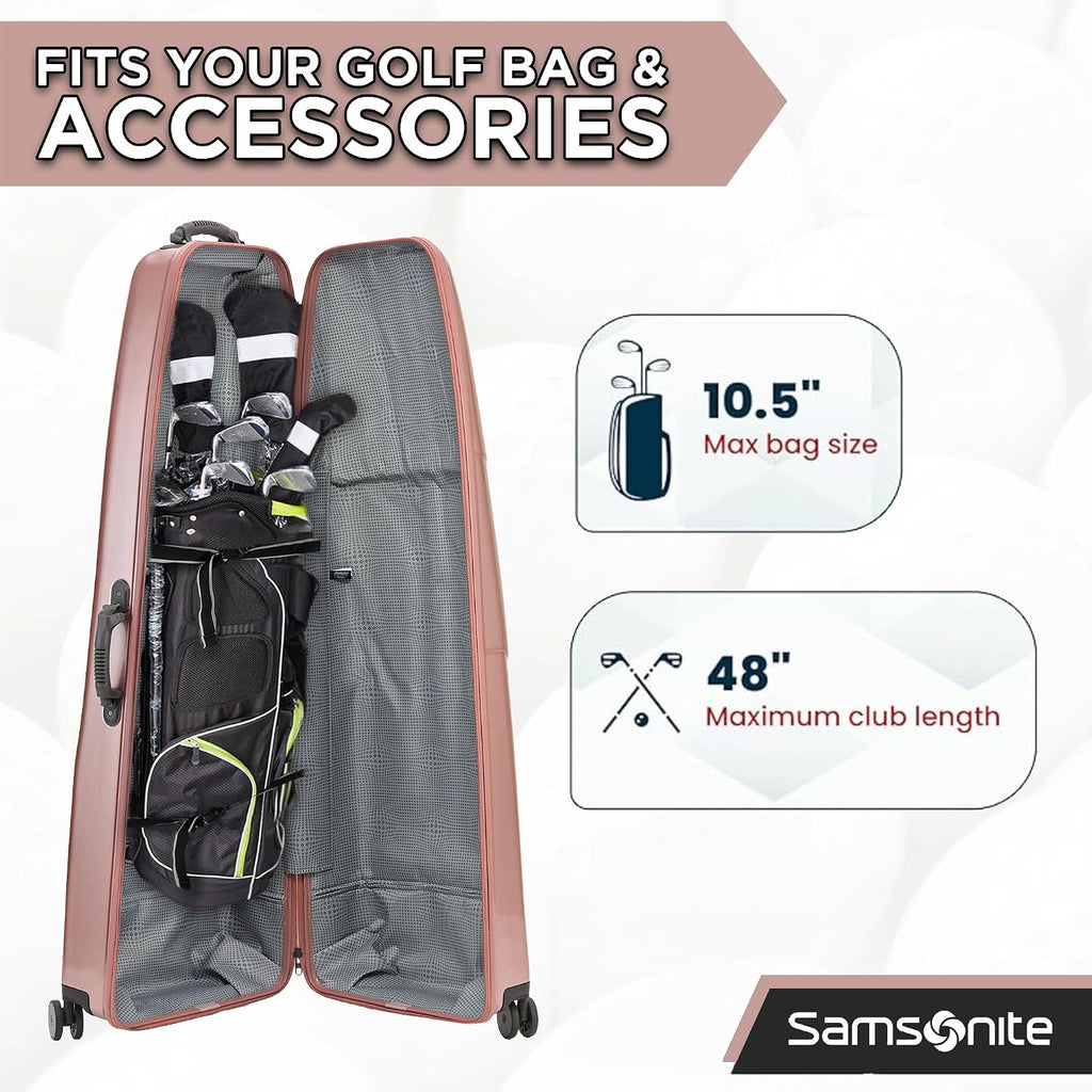 Samsonite Tour Deluxe Golf Hard Case Golf Travel Bag, Lightweight & Durable ABS Shell, 360 Degree Multi-Directional Wheels