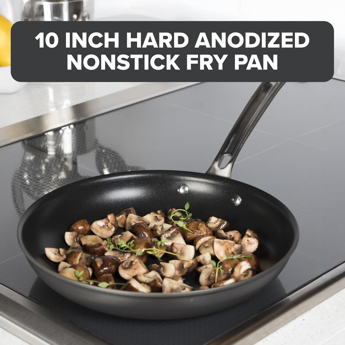 Viking Nonstick Frying Pan, 10 Inch Hard Anodized Kitchen Cookware, Gray