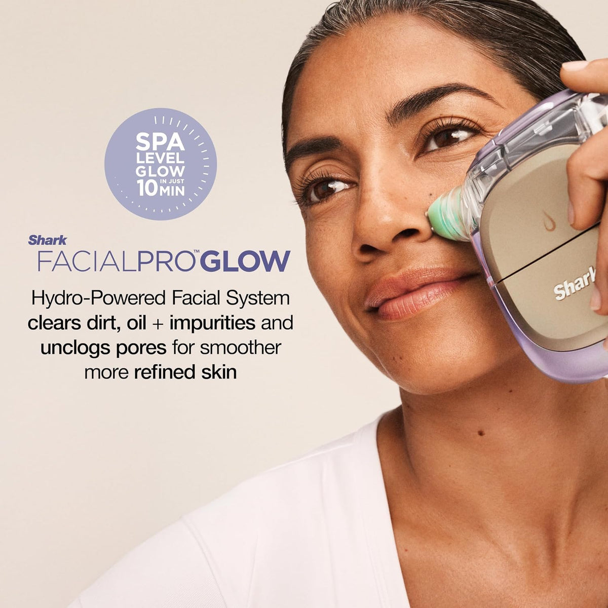 Shark FacialPro Glow at-Home Hydro-Powered Facial System with DePuffi Hot & Cold Therapy – Professional Spa Skincare Device for Pore Cleansing, Hydration, & Radiant Glow, Black, FH320BK