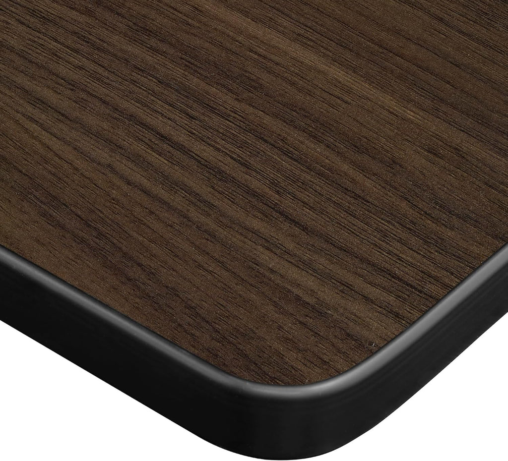 Regency Cain 42 in. Square Breakroom Table- Neo Walnut & 4 M Stack Chairs- Black