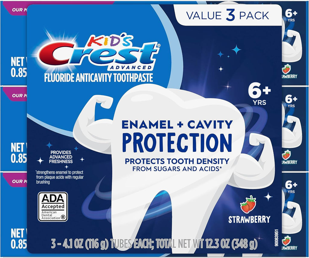 Crest Kids Enamel + Cavity Protection Toothpaste, 4.1oz Count 24, Pack of 8