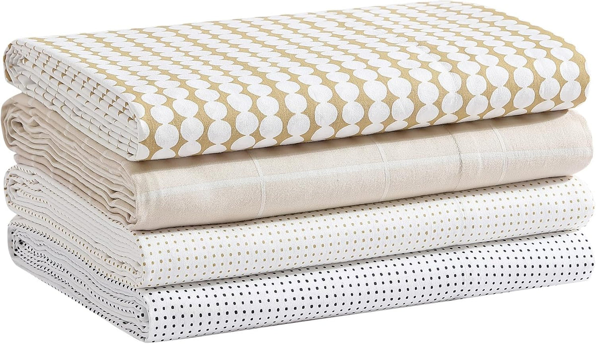 Marimekko - Queen Sheets, Organic Cotton Bedding Set, Luxuriously Soft & Smooth Home Decor, GOTS Certified (Pikku Rasymatto Beige, Queen)