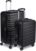 Amazon Basics 2-Piece Hardside Luggage Set (21' Carry-on, 30'), Expandable Suitcases with Spinner Wheels, Scratch-Resistant Surface, Black
