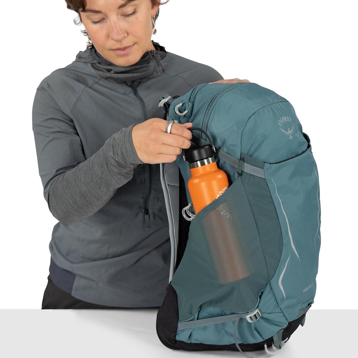 Osprey Hikelite 26L Durable Hiking Backpack - Travel Daypack with Rain Cover for Men and Women, Graphite Purple