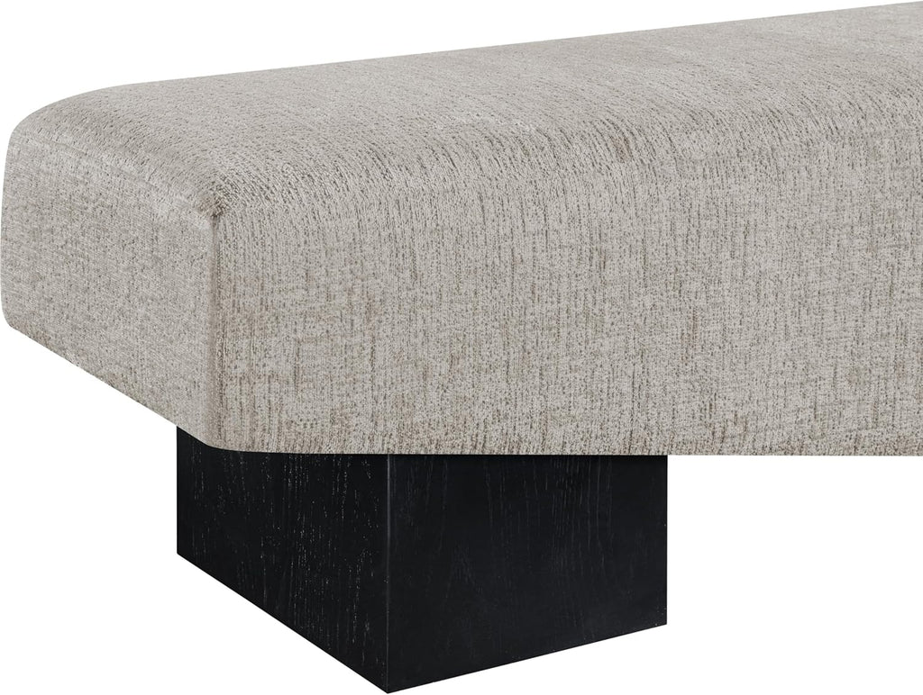 Meridian Furniture Alora Grey Polyester Fabric Bench
