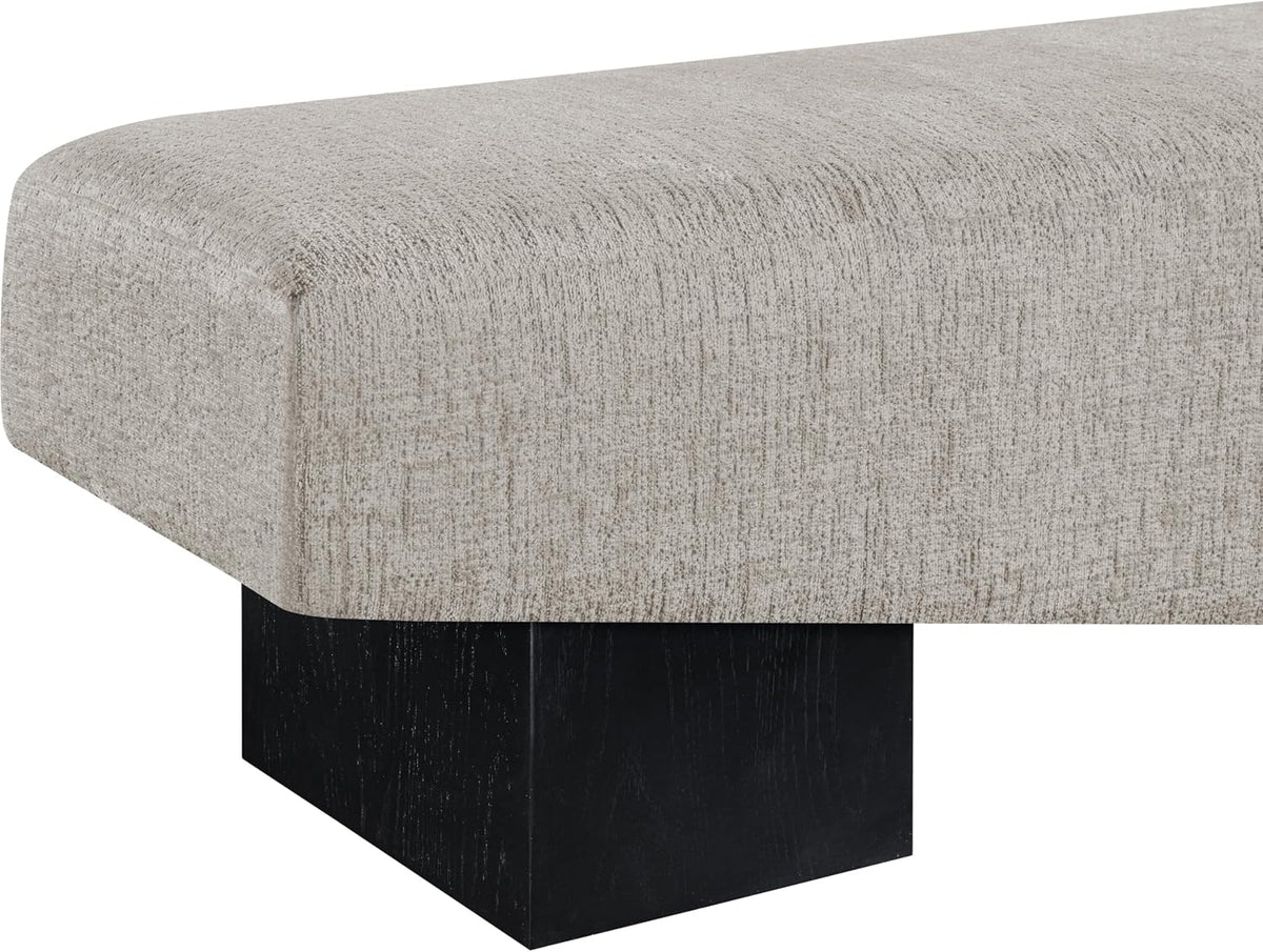 Meridian Furniture Alora Grey Polyester Fabric Bench