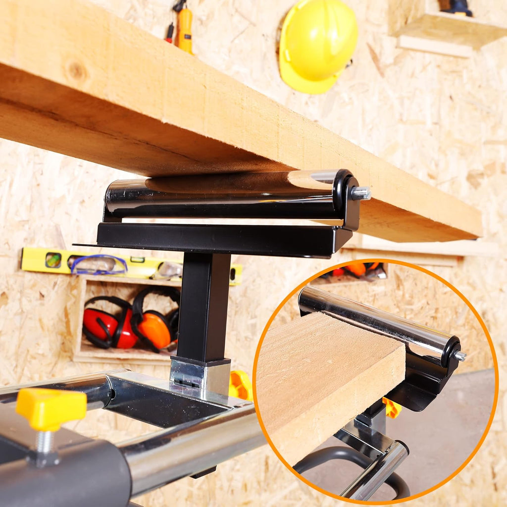 Deluxe Heavy Duty Rolling Miter Saw Stand with 8 in Wheels 330 Lbs Load Capacity Black and Grey Single Pack WK-MS029E-2