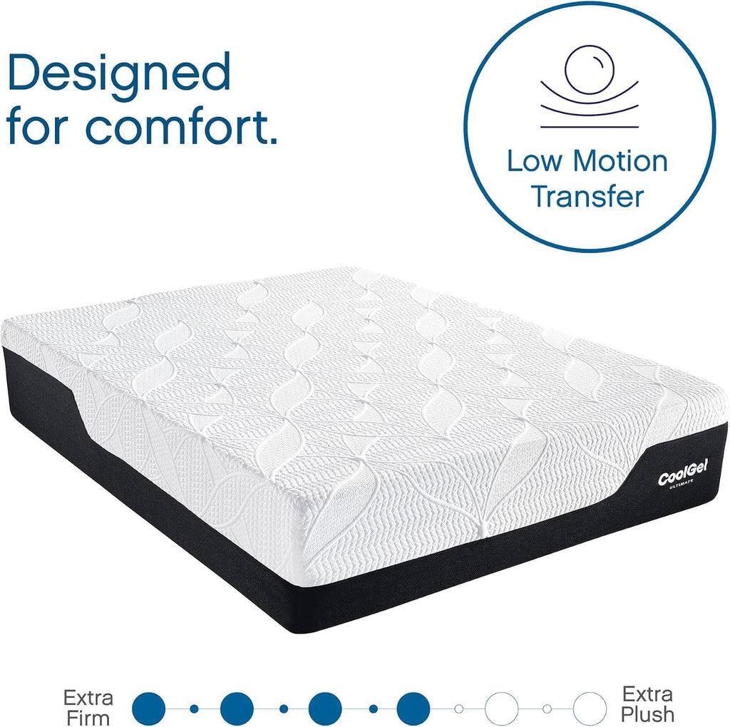 COOL GEL Chill Memory Foam 14-Inch Mattress with Pillow, CertiPUR-US Certified, Mattress in a Box, Twin, White