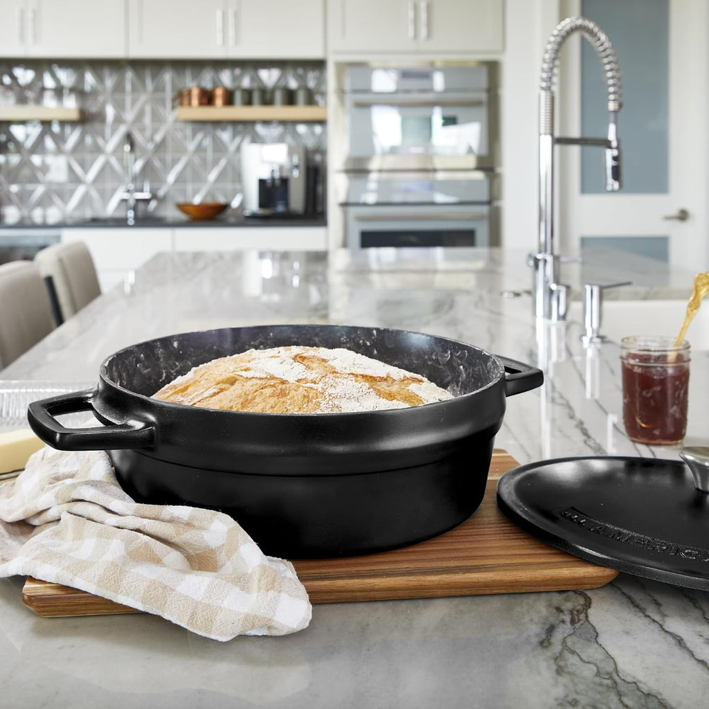 All American 1930 - Dutch Oven - The Saucier Set, Black Onyx - 5.5qt Capacity - Perfect for Sauces, Soups & Simmering - Non Stick & PFAS Free - Made in the USA