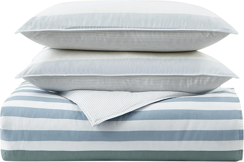 Nautica - King Size Comforter Set, Cotton Reversible Bedding with Matching Shams, Home Decor for All Seasons (Lansier Grey, King)