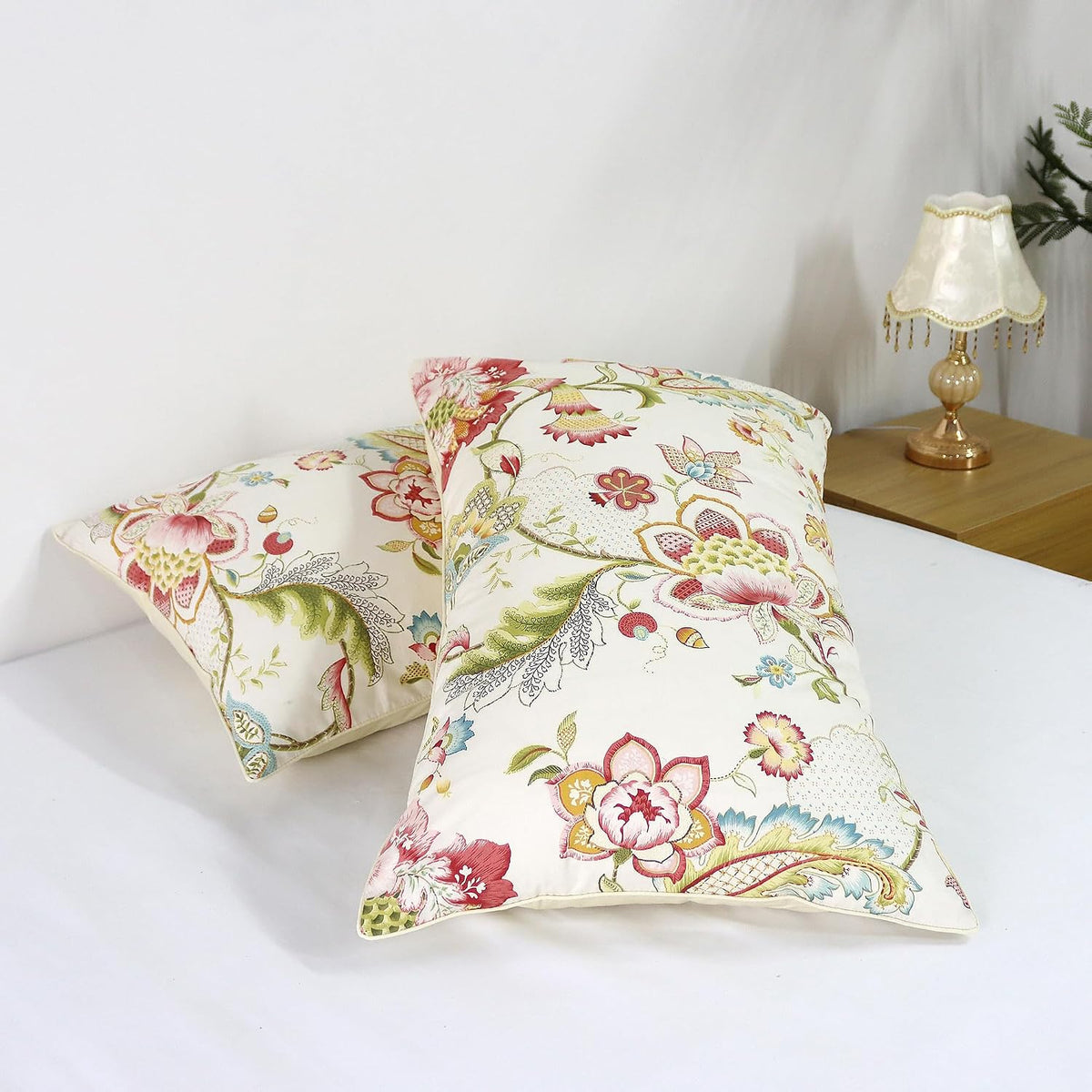 Helthep Vintage King Size 3Pcs Duvet Cover Set Luxury Damask Floral Tropical Exquisite Artistic Girls Bedding Set 1 Duvet Cover + 2 Pillowcases/Shams Farmhouse Boho Flower 100% Egyptian Cotton Red