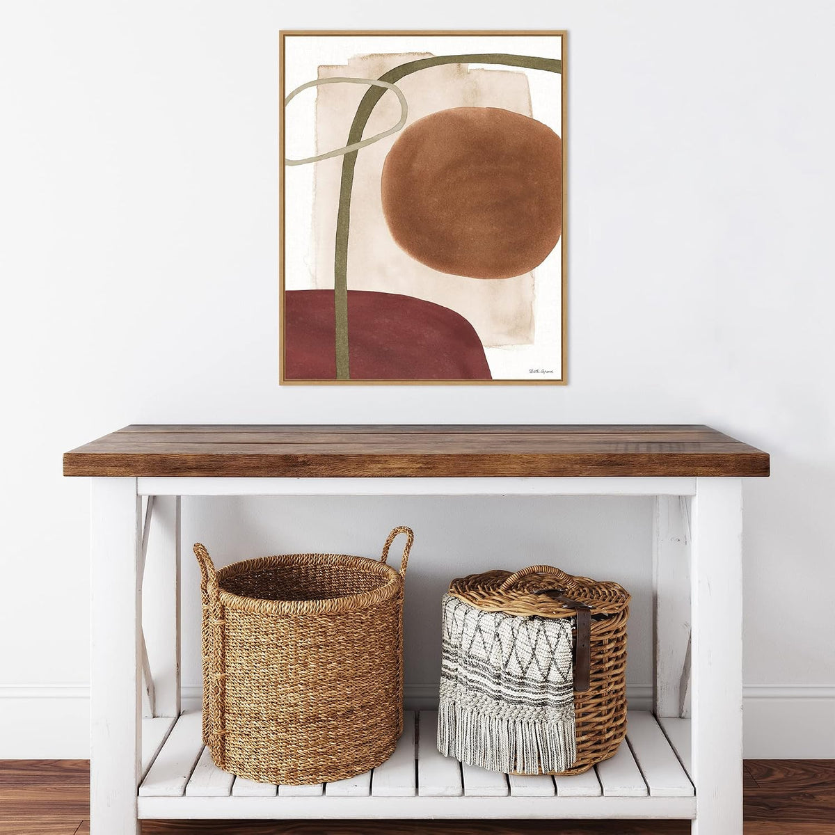 Amanti Art Framed Canvas Wall Art 28x23 Mediterranean Motif XII by Beth Grove, Framed Wall Art Canvas, Abstract Artwork, Modern Decor, Medium Poster Painting for Living Room, Bedroom, Bathroom,
