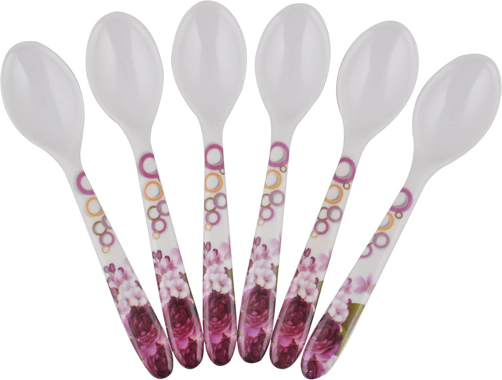 Maharaja Royal Melamine Unbreakable, Microwave Safe Dinner Set (White and Purple) -40 Pieces, Service for 6