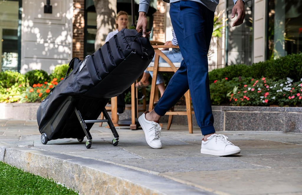 Sun Mountain ClubGlider Meridian Golf Travel Bag, 4-Wheel Rolling Retractable-Leg System, Effortless Travel