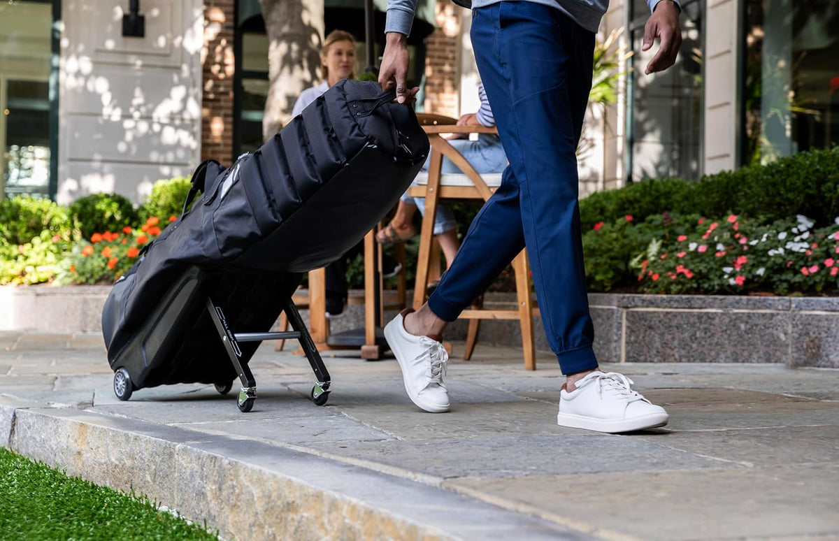 Sun Mountain ClubGlider Meridian Golf Travel Bag, 4-Wheel Rolling Retractable-Leg System, Effortless Travel