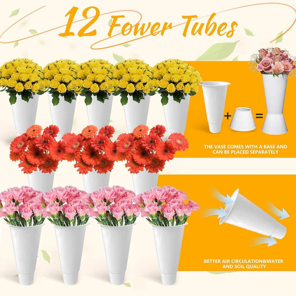Flower Display Stand with 12 Buckets