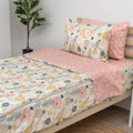Beddy's Flower Blossoms Durable Zipper Bedding for Kids - Bed in a Bag - Pink Floral Sheets and Comforter - Includes 2 Pillowcases & 2 Shams - Easy to Make & Wash - Queen