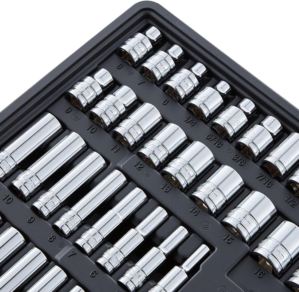 VEVOR Mechanics Tool Set, 297-Piece Mechanic Tool Kit, 1/4 in, 3/8 in, and 1/2 in Drive, SAE and Metric Socket Set, Wrenches, Screwdriver Bits, Accessories, and Storage Case, for Automotive Repair